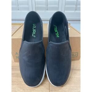 Kuru Women's Cloud Slip-On Comfort Shoes Black Leather Size 10.5 US 42 EU NWOB